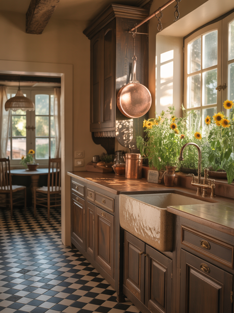 full sized rustic kitchen in a country house