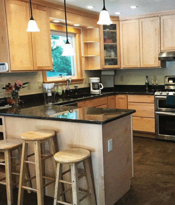 Modern light wood rustic kitchen