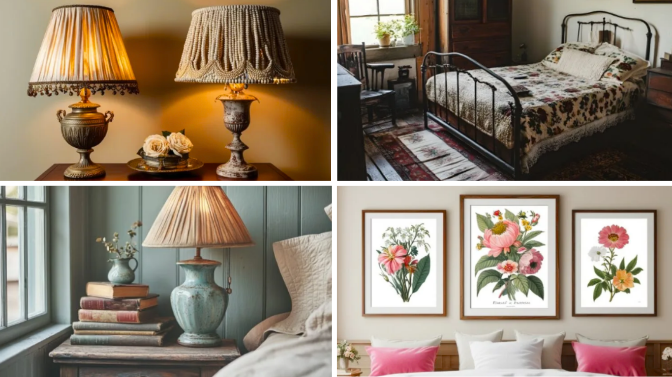a collage of a bedroom
