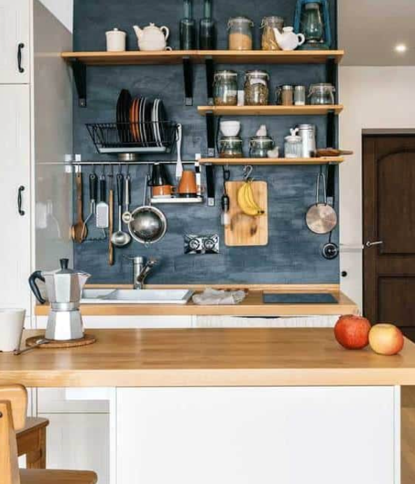 Compact rustic loft kitchen