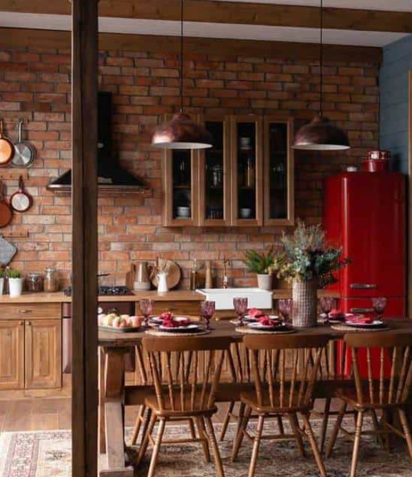Loft-style rustic kitchen in a country house