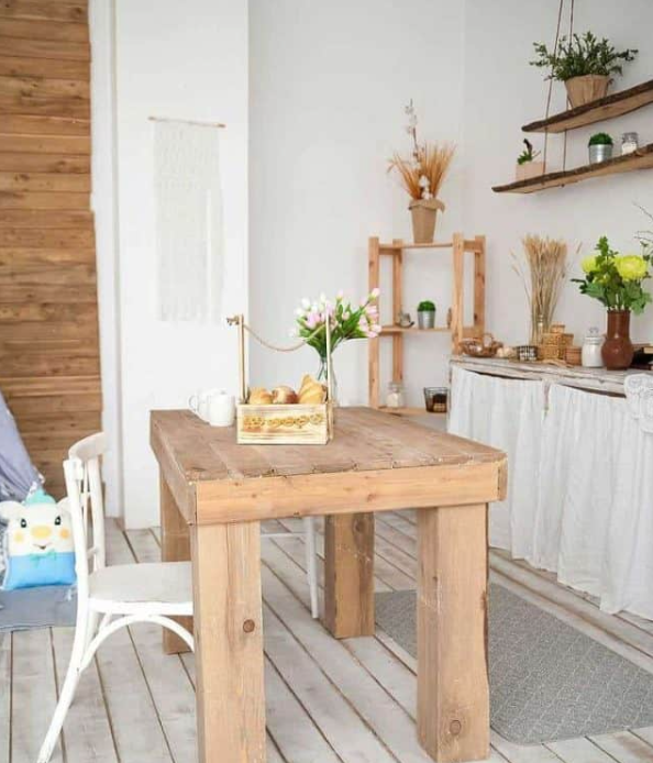 Small Rustic Kitchen with primitive table