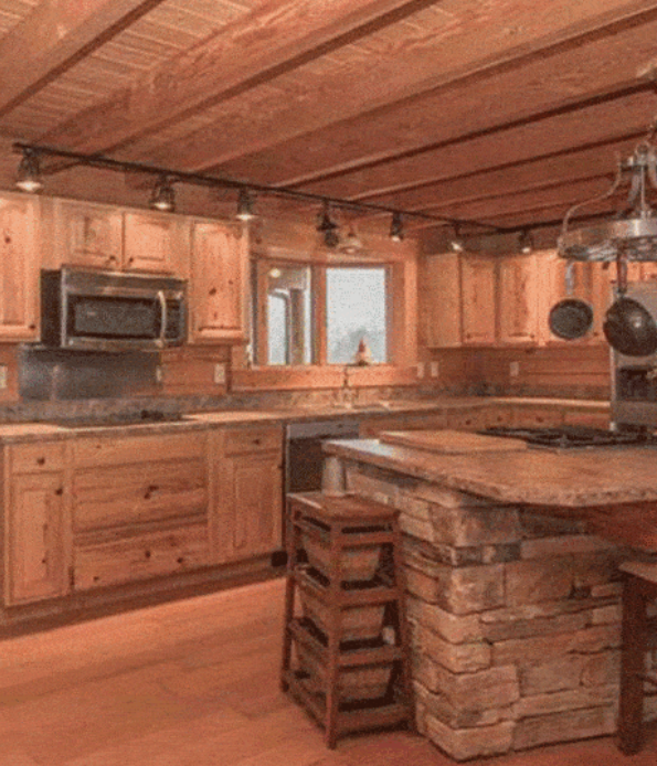 Classic cabin style rustic kitchen